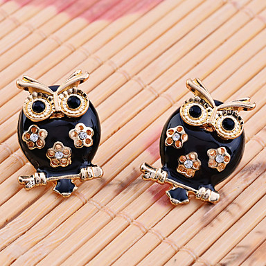 Lureme Vintage эмали сплава серьги Совы