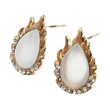 Мода Flame каплевидные серьги стержня Opal