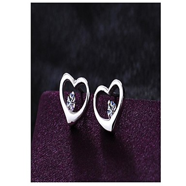 Классический женский Серебряный Diand Стад Серьги (1 пара)