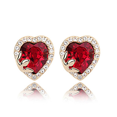 Heart Shaped Кристалл с Rhinestone шипованных пограничного Платиновый покрытием Серьги