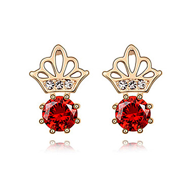 Crown формы Циркон Серьги инкрустированный латунь