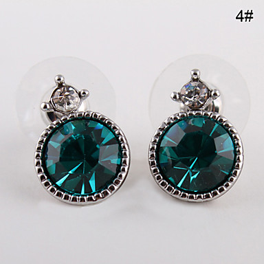 Австрийский Crystal Button Pattern Серьги (разных цветов)