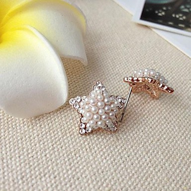 Мода Звезды Имитация Pearl White сплава серьги стержня