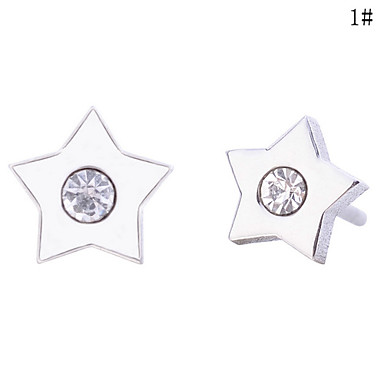 Lureme Crystal Star нержавеющей стали серьги стержня