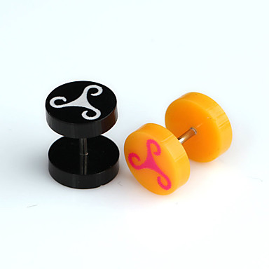 Мода Разные цвета Акриловые серьги стержня (желтый, черный) (2 пары)