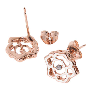 Rhinestone Серьги Камелия Золотой Стад