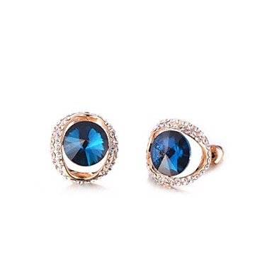Классический Blue Циркон Кристалл серьги стержня