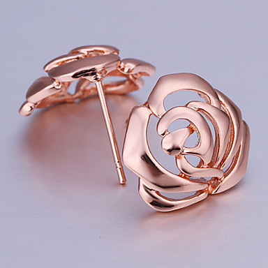 Покрытием из розового золота Подлинная Золотой Зеленый оловянного сплава серьги Lkn18Krgpe267