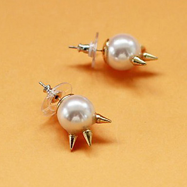 Европа Стиль Rivet Pearl White серьги стержня сплава