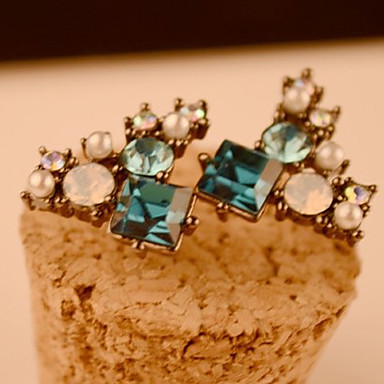 Мода Корея-Стиль сплав Стад Серьги с Gemstone (1 пара)