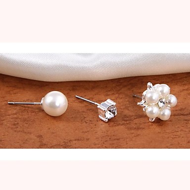 Мода Перла Rhinestone серьги стержня из трех частей