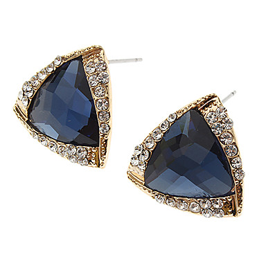 Серьги Кристалл Треугольник Стад