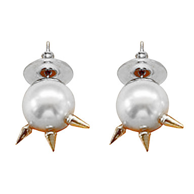 Европа Стиль Rivet Pearl White серьги стержня сплава