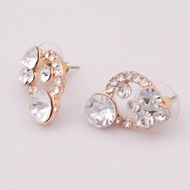 Роза Позолоченные серьги Сплав Rhinestone