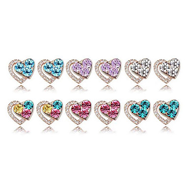 Двухместный бриллиантовые серьги стержня сердца