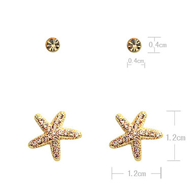 Starfish сплава циркония серьги наборы (4 шт)