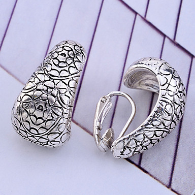 Lureme Vintage Waterdrop Сплав Вырезают Parttern Серьги клип
