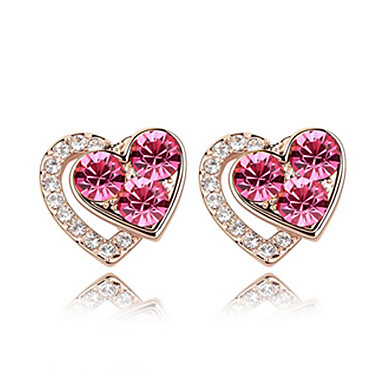 серьги в форме сердца Crystal Design сплава