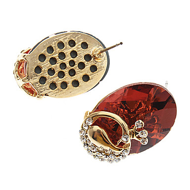 Кристалл Павлин Серьги овальной Стад