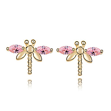 Dragonfly формы Set серьги оже-латунный