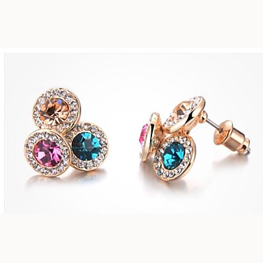 Классический многоцветный Rhinestone сплава серьги стержня