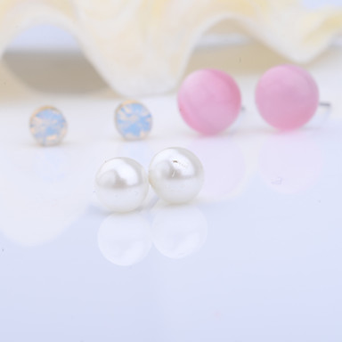 Глаз Циркон Pearl кошек серьги Set (3 пары)