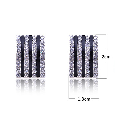 Серебряный позолоченный сплав Циркон полосой Pattern Серьги (разных цветов)