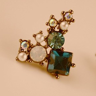 Мода Корея-Стиль сплав Стад Серьги с Gemstone (1 пара)