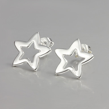 подарок для подруги моды звезды формы посеребренной серьги стержня (1 пара)