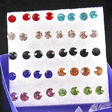 48Pcs 7 цветов серьги с бриллиантами шпильки