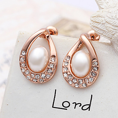 Имитация Pearl 18K позолоченные серьги