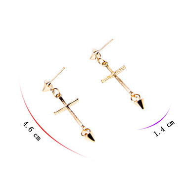 Европейские и американские моды кулон персональный крест заклепки серьги подвески серьги (случайный цвет)