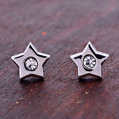 Lureme Crystal Star нержавеющей стали серьги стержня