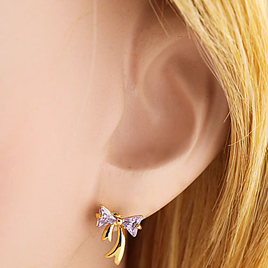 Позолоченные бронзовые серьги Циркон Стад ERZ0230