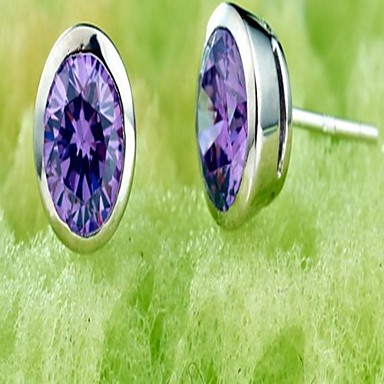 Классический женский Серебряный Diand Стад Серьги (1 пара)