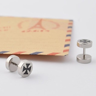 Панк Символ штангой титана стали серьги стержня