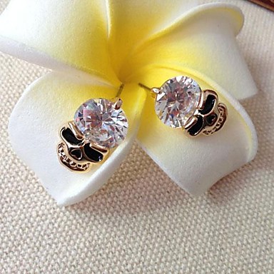 Мода Скелет Многоцветный Циркон Gold Проба серьги стержня