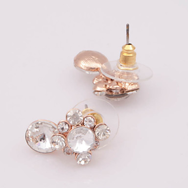 Роза Позолоченные серьги Rhinestone