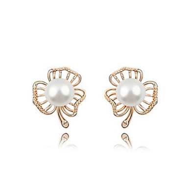 Полые Clover форме кристалла шипованных 18K позолоченный Серьги