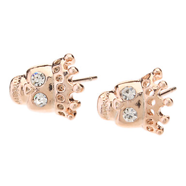 Rose Gold Crown Skull серьги с бриллиантами Стад глаз