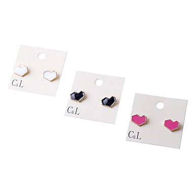 Мода Многоцветный Сплав серьги стержня (черный, белый, розовый) (1 пара)