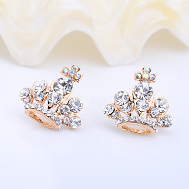 Позолоченные Crown серьги Циркон сплава