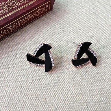 Серьги Модная белая Циркон (черный, розовый)