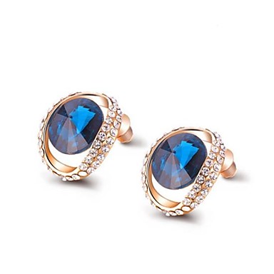 Классический Blue Циркон Кристалл серьги стержня