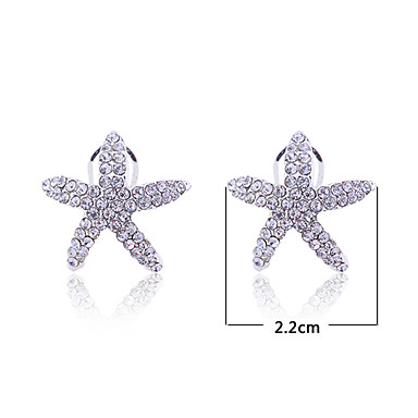 Симпатичные сплав Циркон Серьги Starfish Pattern