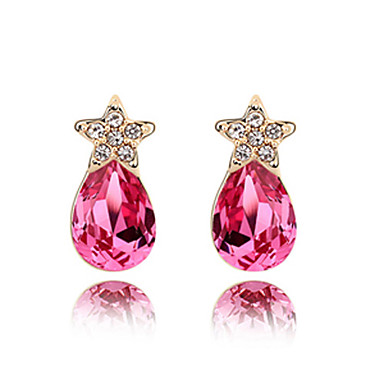 Rhinestone звезды Слеза Кристалл выпадения 18K позолоченный Серьги
