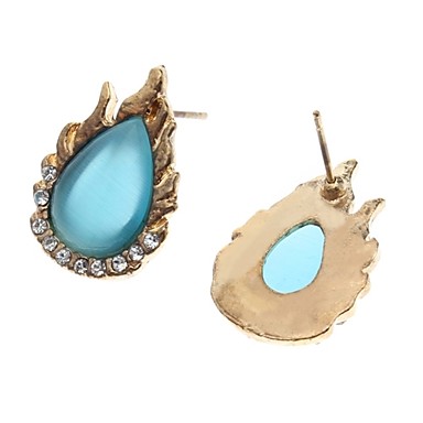 Мода Flame каплевидные серьги стержня Opal