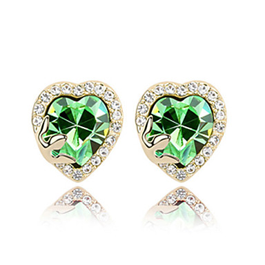 Heart Shaped Кристалл с Rhinestone шипованных пограничного Платиновый покрытием Серьги