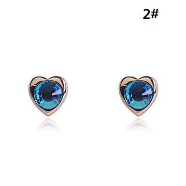 Имитация родия Heart Shape Сплав Серьги