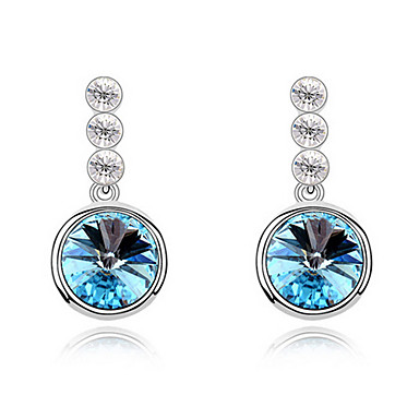 Круглые Стекло пирсинг серьги с элементами Swarovski ювелирные изделия